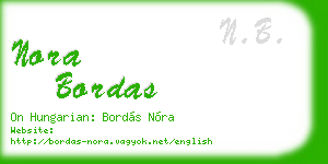 nora bordas business card