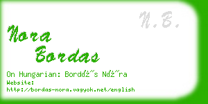 nora bordas business card